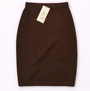 NWT St. John Collection Chocolate Brown Knit Pencil SkirtBrand Sz 2